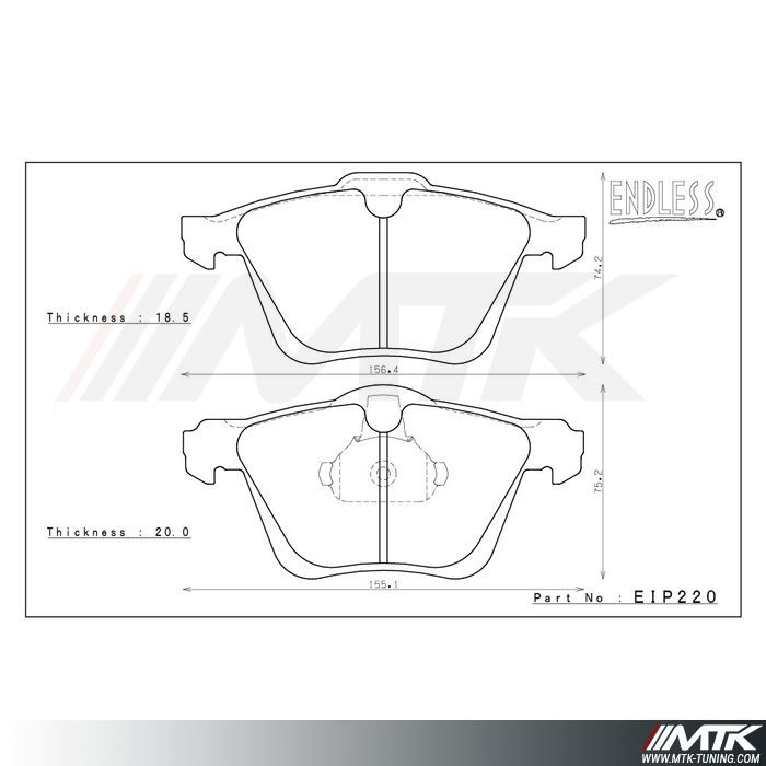 Plaquettes Endless ME20 EIP220 pour VOLVO S60 V60